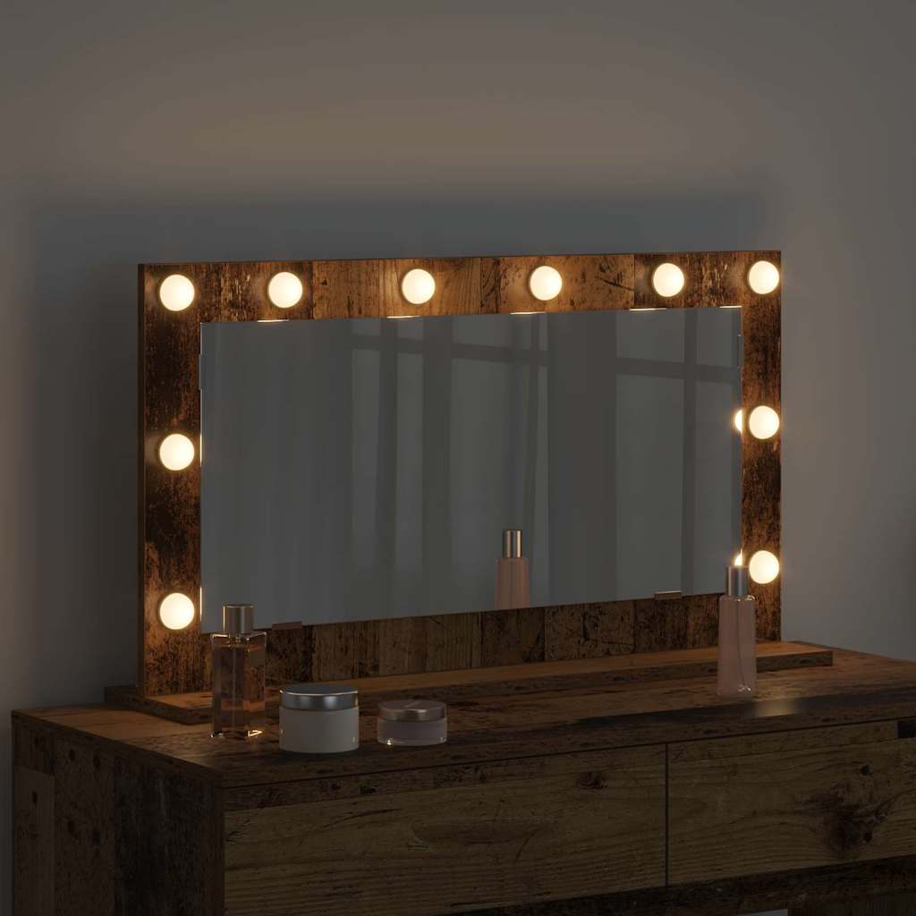 Vidaxx espejo de maquillaje rectangular con espejo madera vieja 80 x 45 x 18 cm