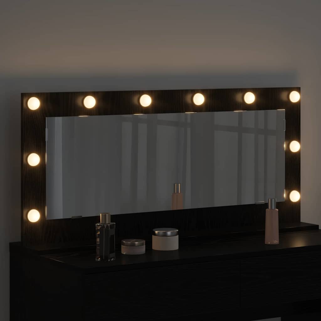 Vidaxx espejo de maquillaje rectangular roble negro 100 x 45 x 18 cm