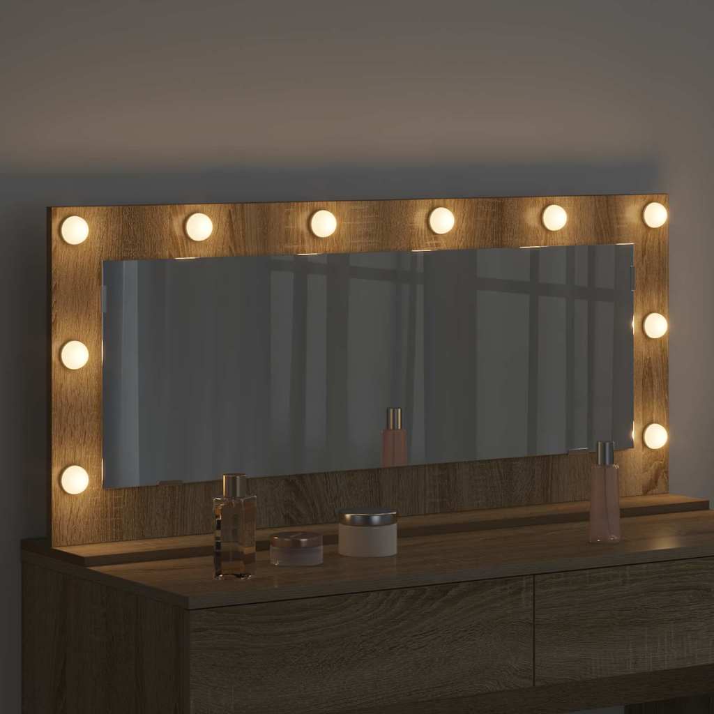 Vidaxx espejo de maquillaje rectangular roble sonoma 100 x 45 x 18 cm