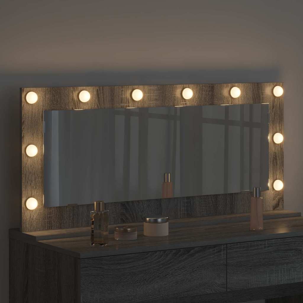 Vidaxx espejo de maquillaje rectangular gris sonoma 100 x 45 x 18 cm