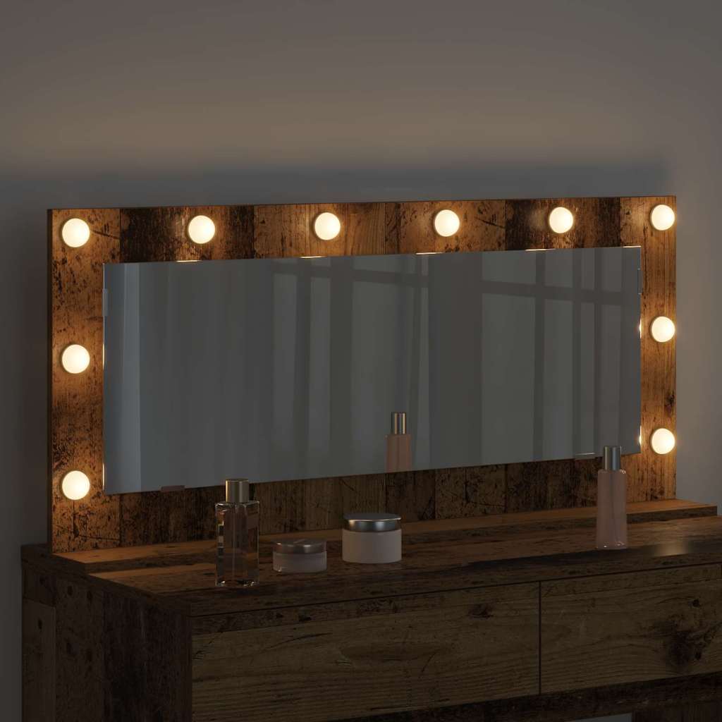 Vidaxx espejo de maquillaje rectangular madera vieja 100 x 45 x 18 cm