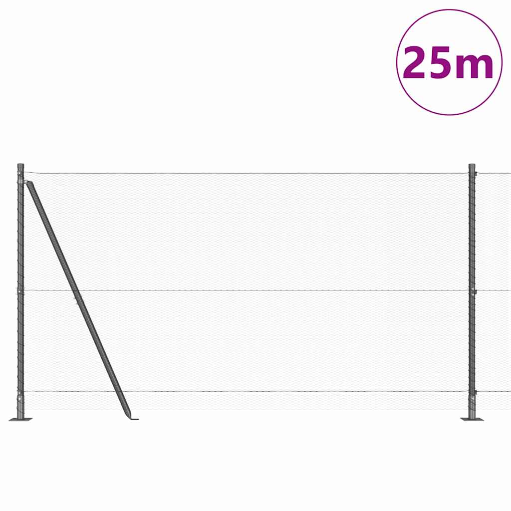 Poste para valla Vidaxl gris 25 x 1,2 m (malla 13 mm) acero