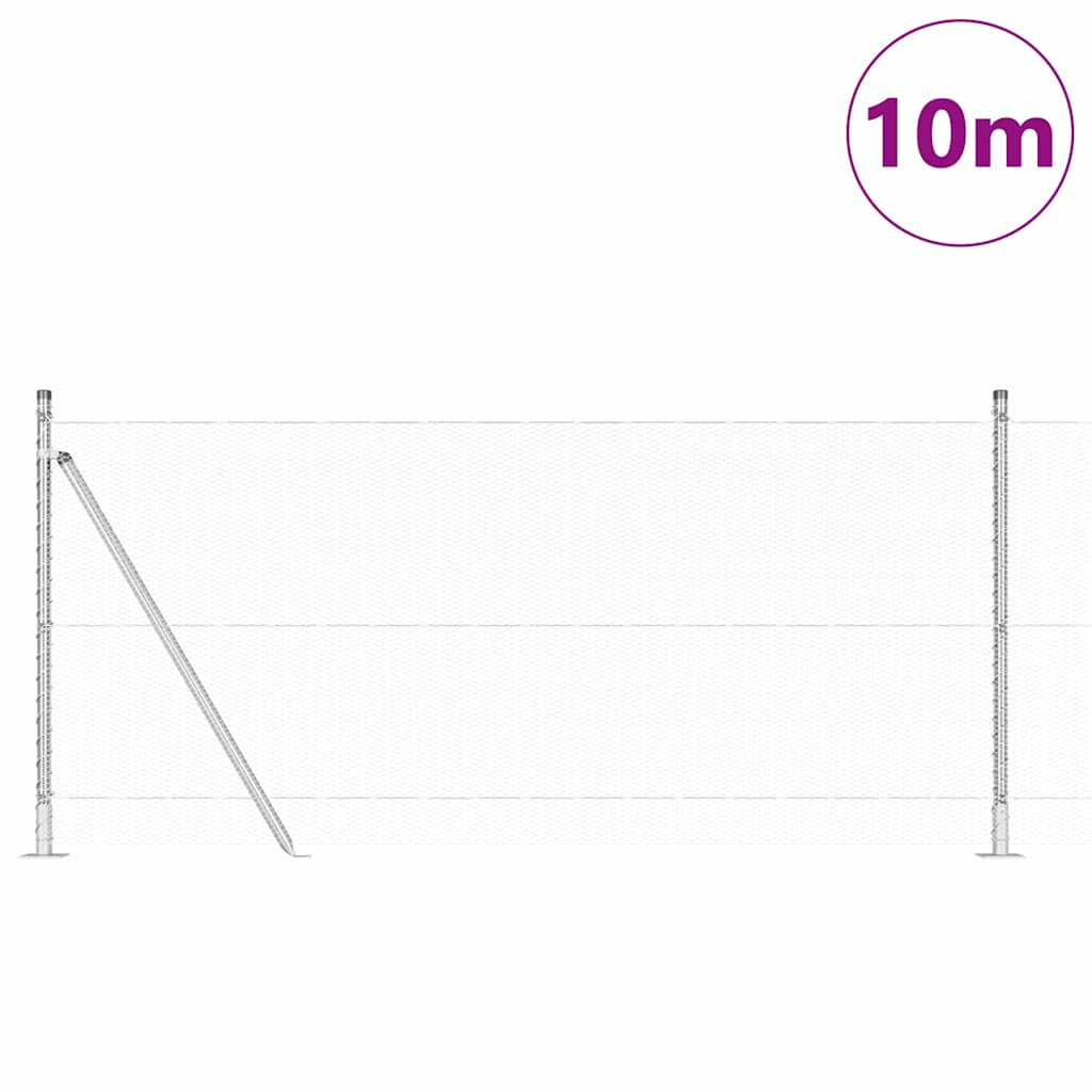 Poste para valla Vidaxl plateado 10 x 0,8 m (malla 13 mm) acero