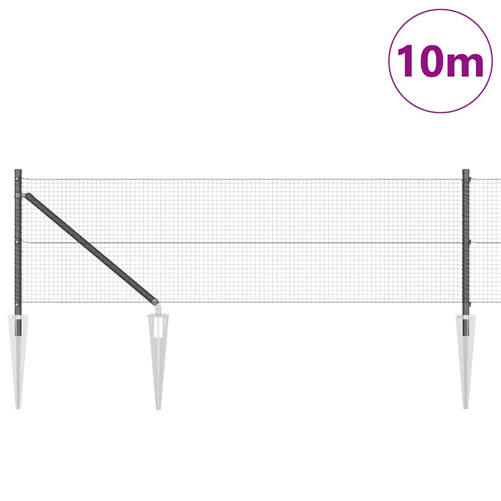 Poste para valla Vidaxl gris 10 x 0,6 m (malla 19 x 19 mm)