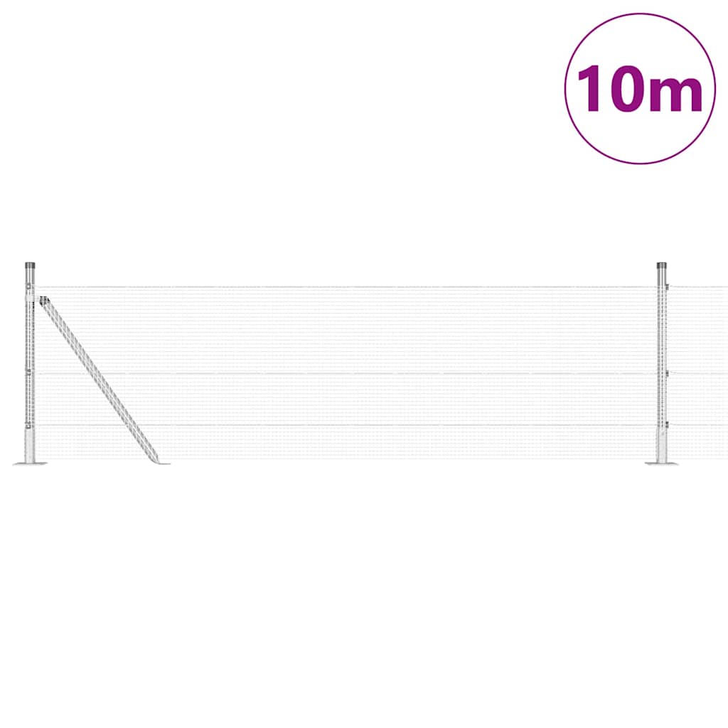 Vidaxl afrasteringspaal zilver 10 x 0,4 m (12 x 12 mm gaas) staal