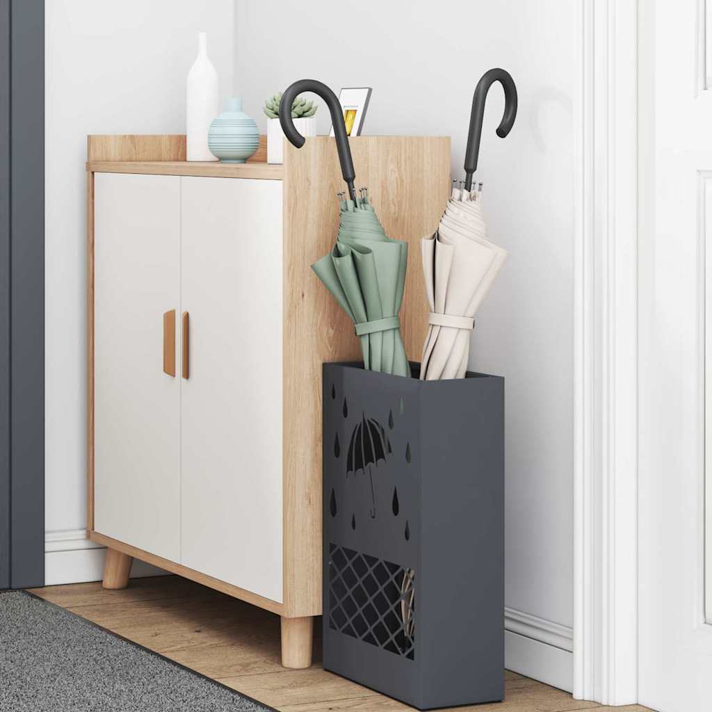 Vidaxl paraplu standaard antraciet 28 x 12 x 41 cm staal