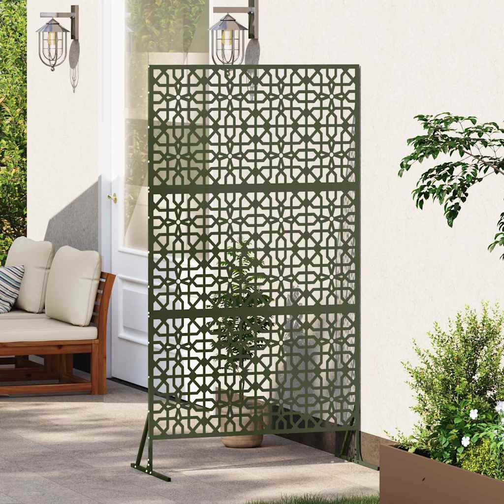 Vidaxx protección visual verde oliva 100 x 50 x 180 cm acero