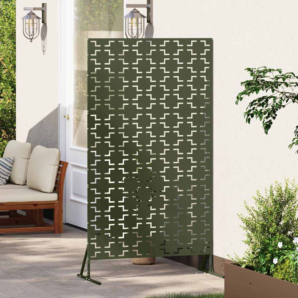 Vidaxx protección visual verde oliva 100 x 50 x 180 cm acero