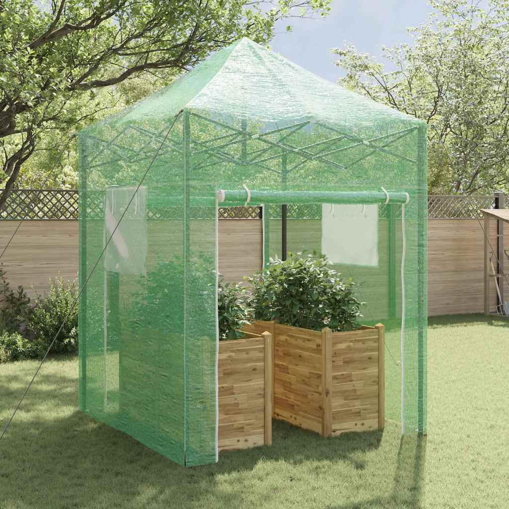 Serra VidaXL con struttura pop-up con tetto verde 200 x 200 x 300 cm in ferro