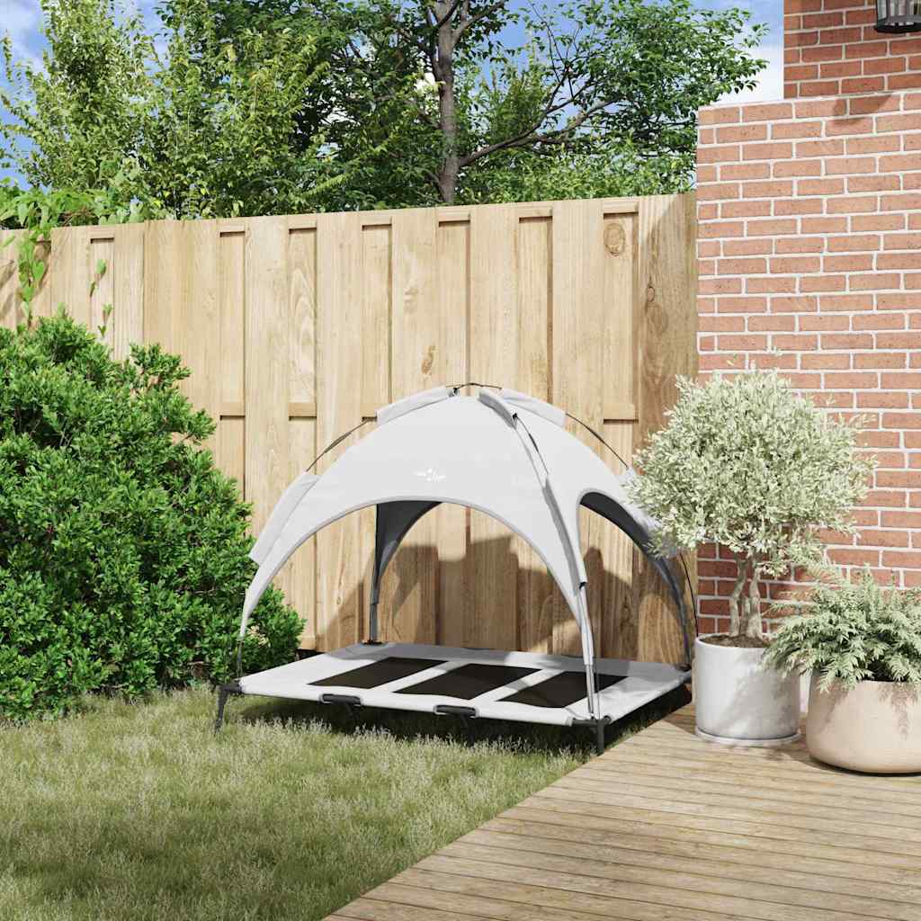 Letto per cani Vidaxl grigio argento 122 x 93 x 106,5 cm in acciaio
