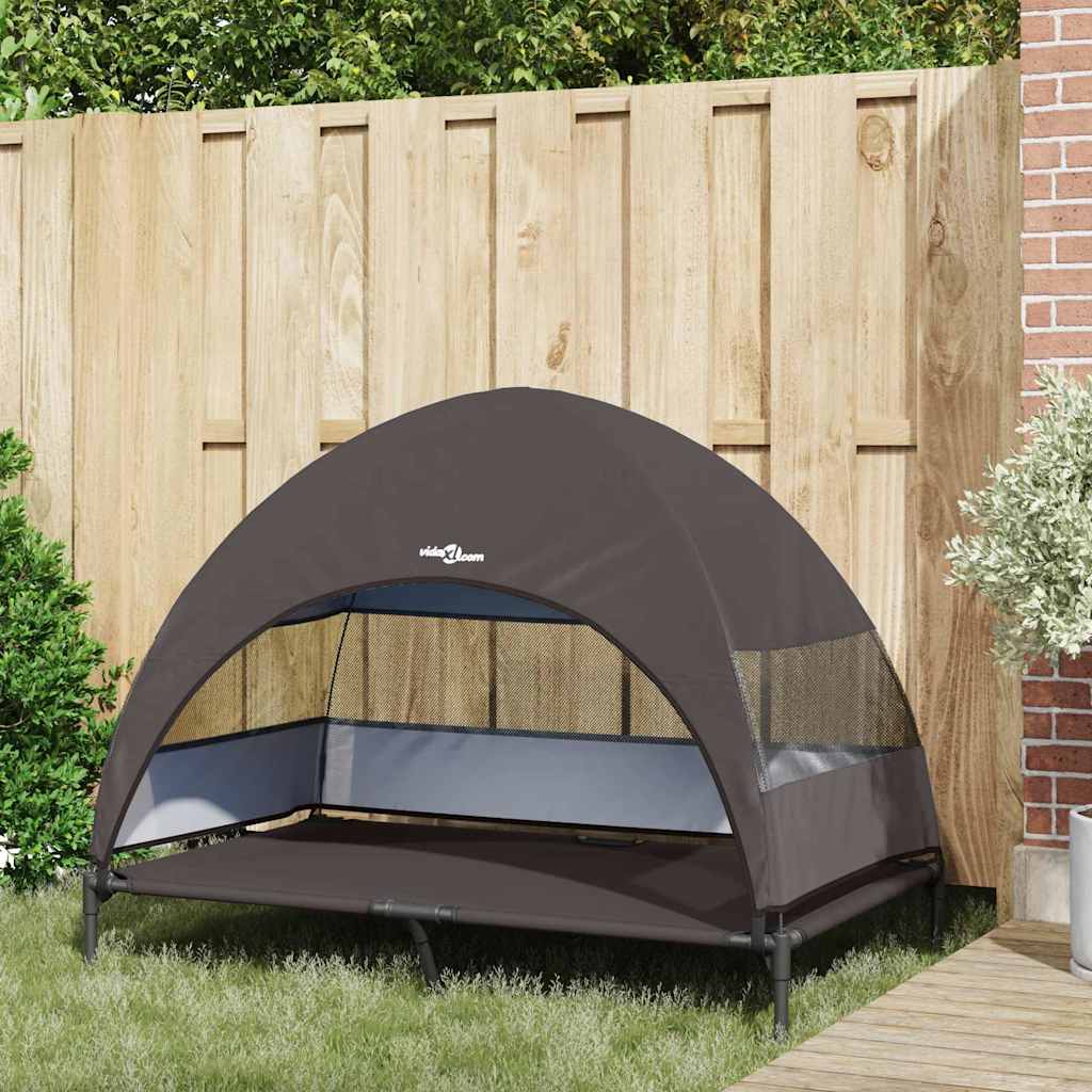 Cuccia rialzata per cani Vidaxx marrone 127 x 81 x 108 cm tessuto e acciaio