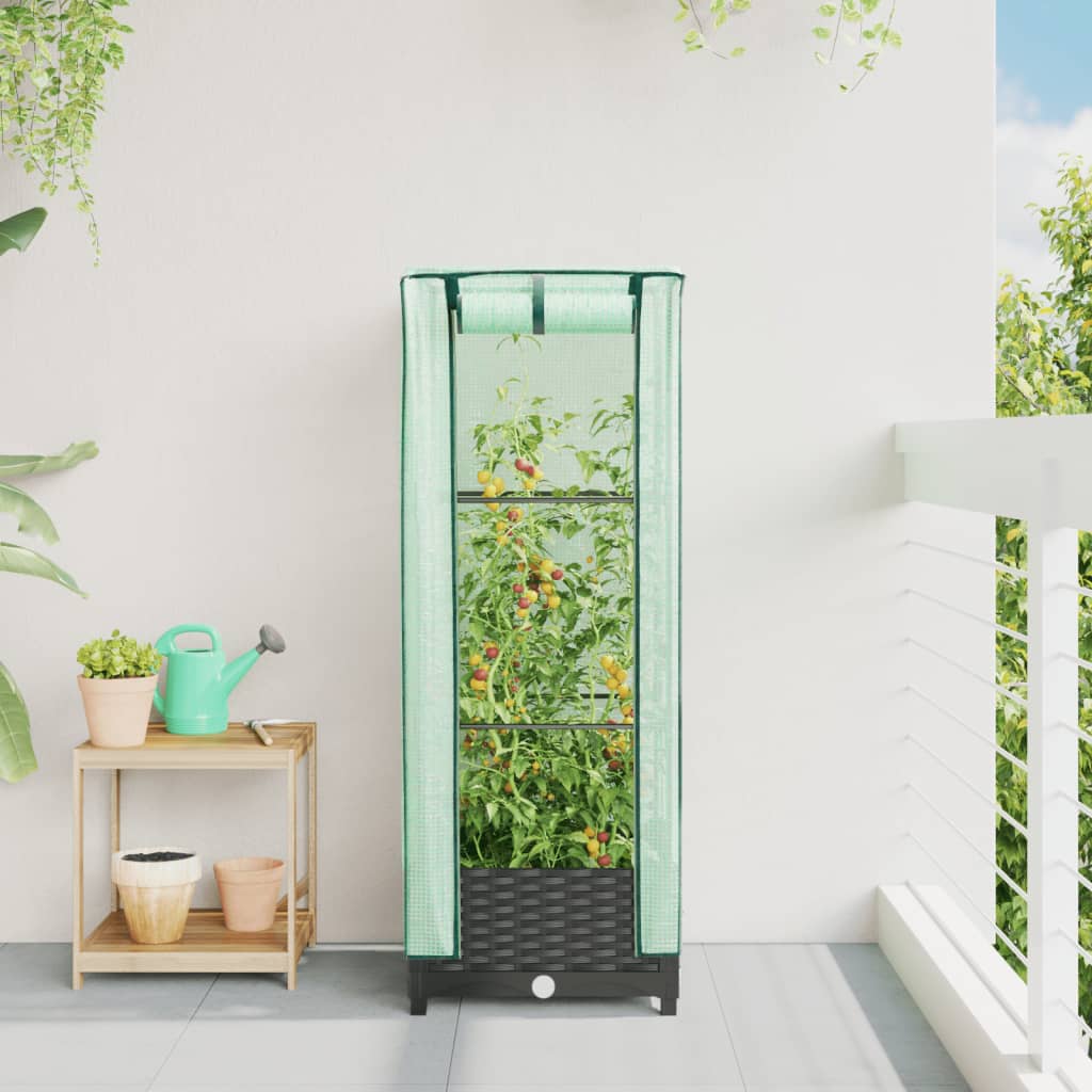Plantador Vidaxl criado con kashoes 40x40x123 cm rattanlook