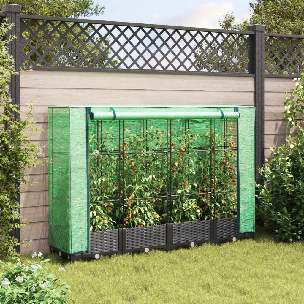 Vidaxl fioriera allevata con kashoes 160x40x123 cm rattanlook