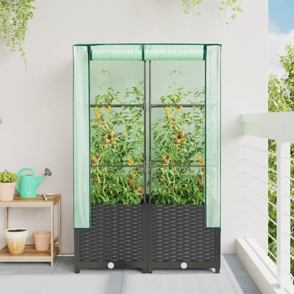 Plantador Vidaxl criado con kashoes 80x40x138 cm rattanlook