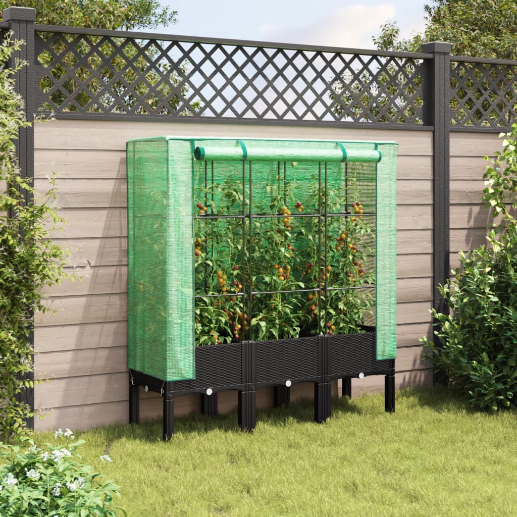 Plantador Vidaxl criado con kashoes 120x40x140 cm rattanlook