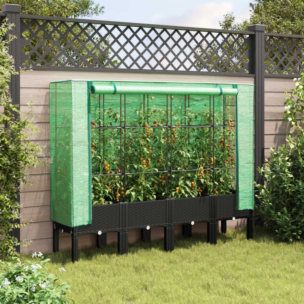 Plantador Vidaxl criado con kashoes 160x40x140 cm rattanlook