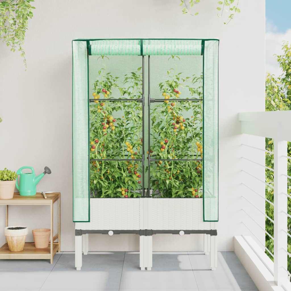 Vidaxl fioriera allevata con kashoes 80x40x140 cm rattanlook