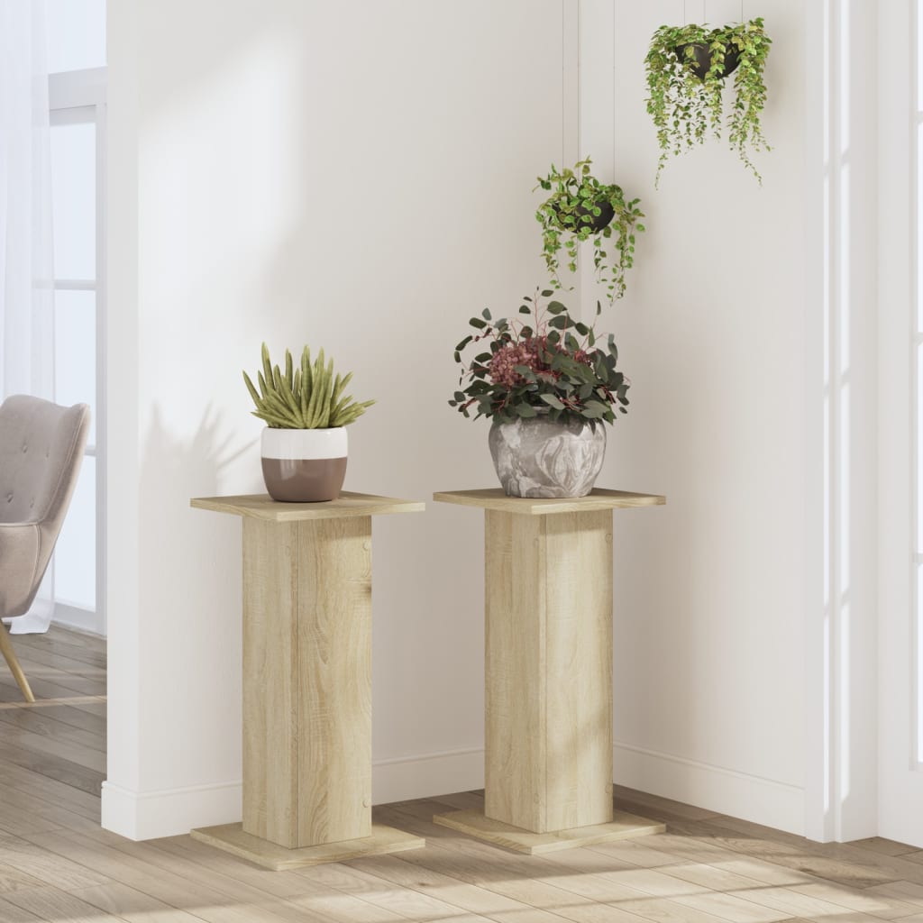 Vidaxl Standard pianta 2 St 30x30x60 cm Oak in legno trasformato in legno