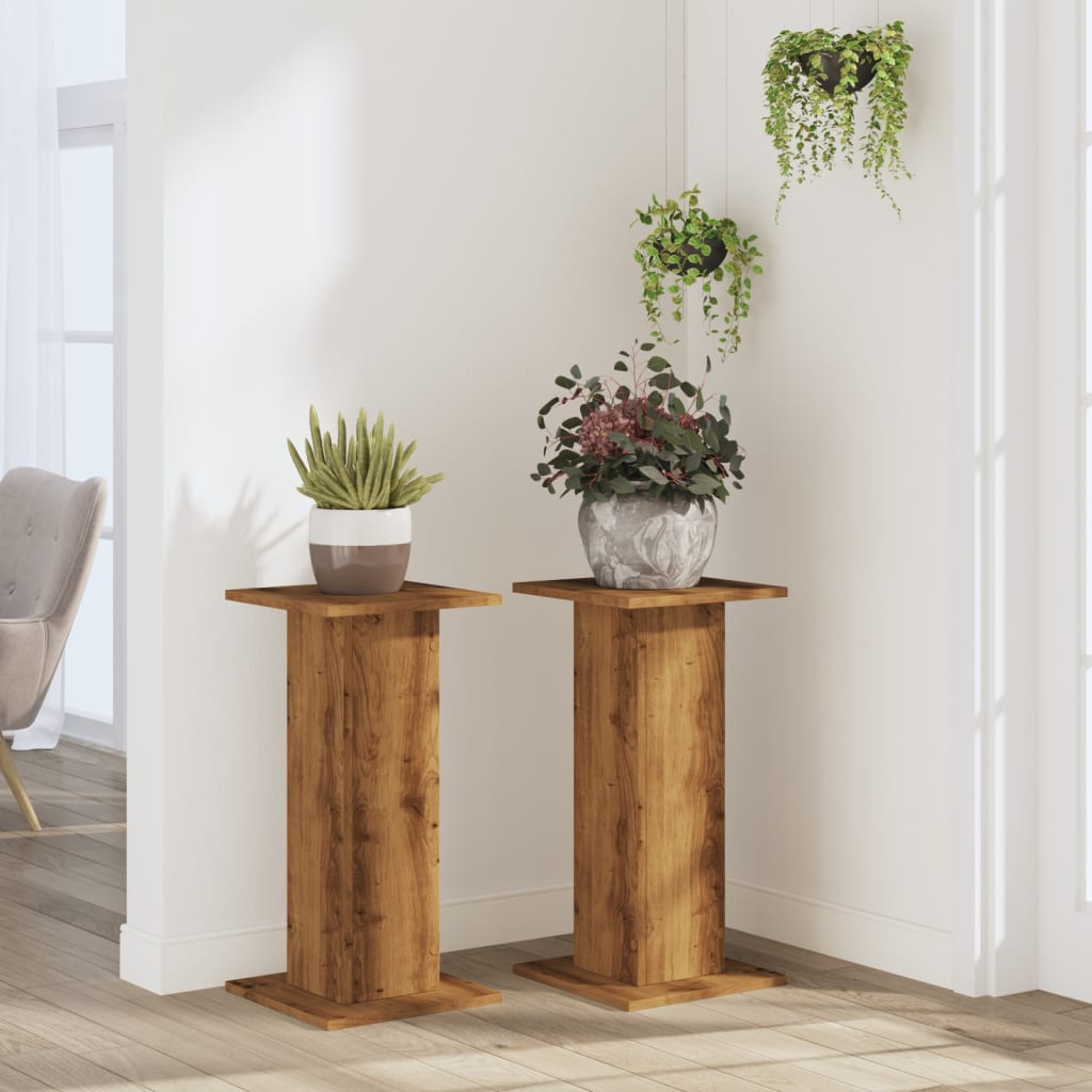 Supporti per piante Vidaxx 2 pz 30x30x60 cm in legno di rovere artigianale
