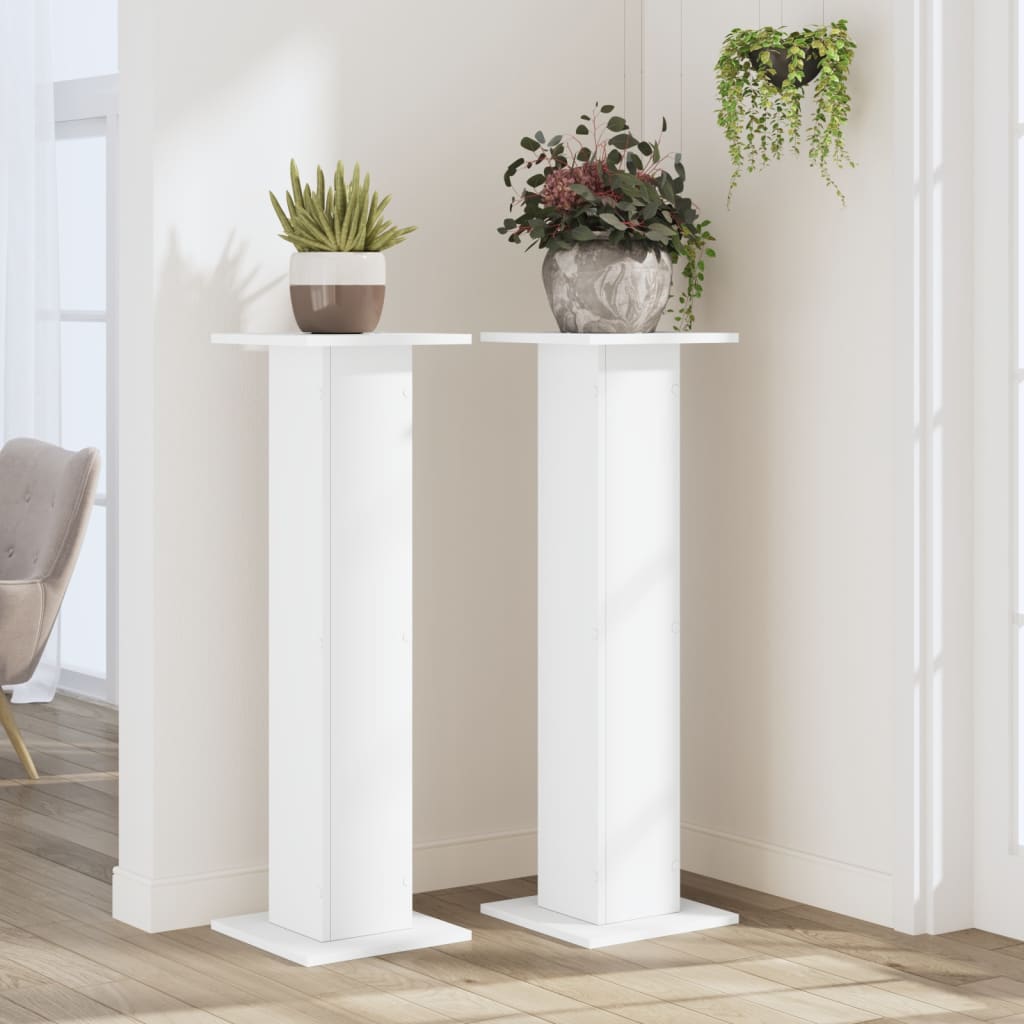 Standard di pianta Vidaxl 2 PC 30x30x95 cm Bianco in legno
