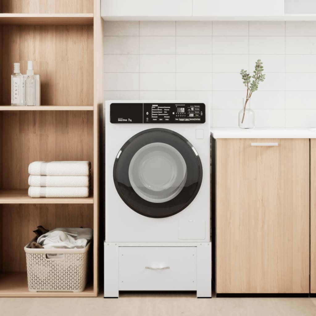Vidaxl Washing MachineverHoger con cajón blanco