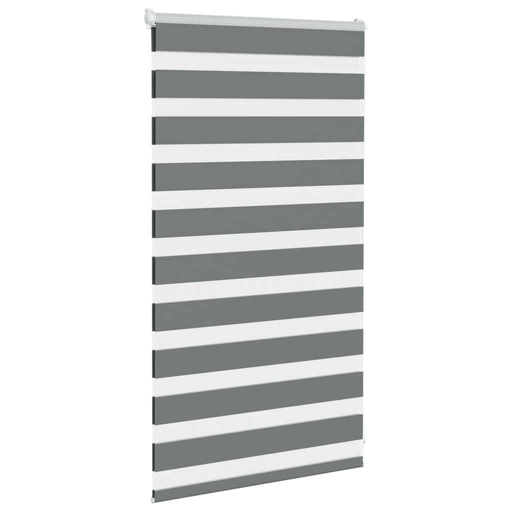 Vidaxl Zebra Roller Blind 90x100 CM Fabric Ancho 85.9 cm de gris oscuro