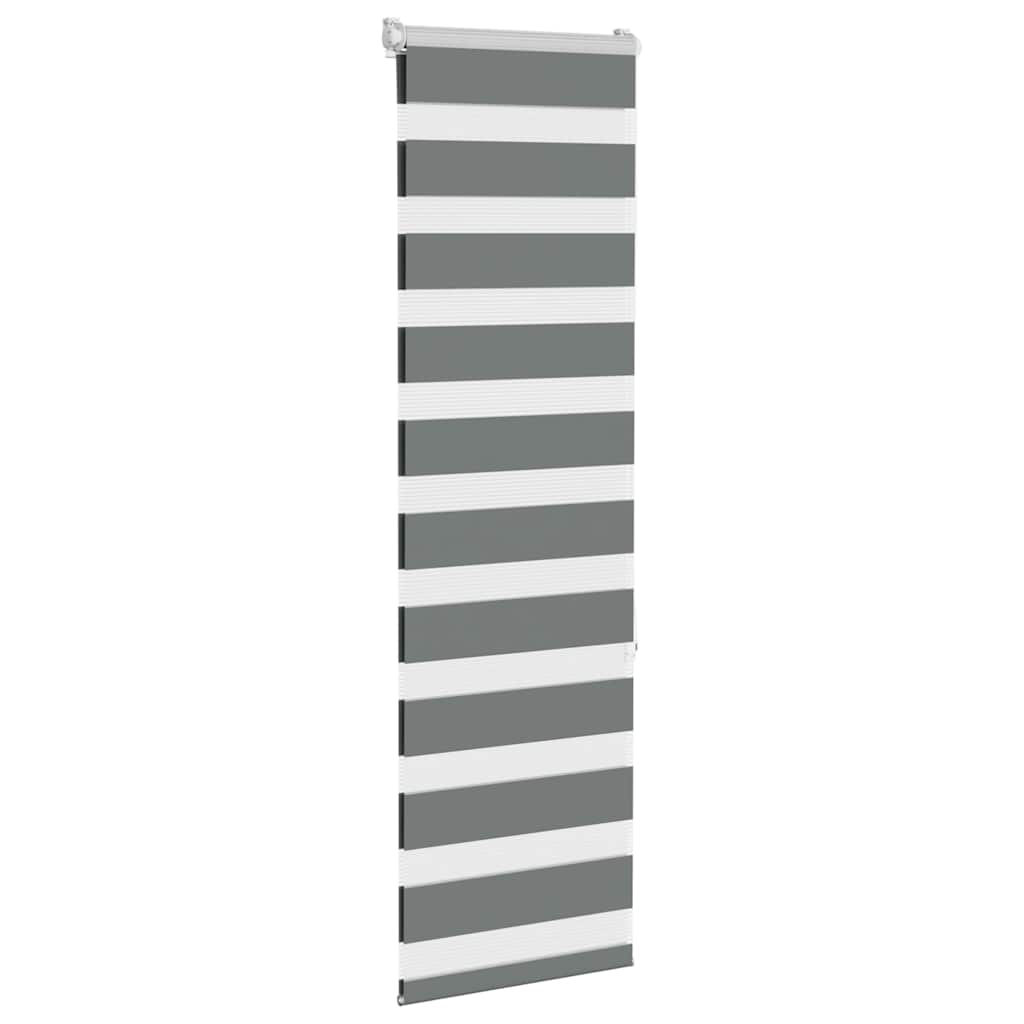 VidaXL estor enrollable cebra 45x150 cm ancho de tela 40,9 cm gris oscuro