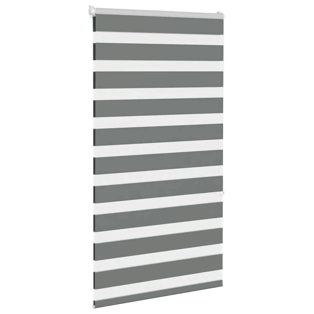 Vidaxl zebra rullo cieco 85x150 cm Larghezza tessuto 80,9 cm grigio scuro