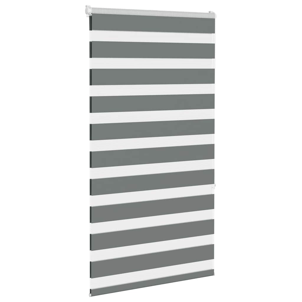 Vidaxl zebra rullo cieco 90x150 cm Larghezza polvere 85,9 cm grigio scuro