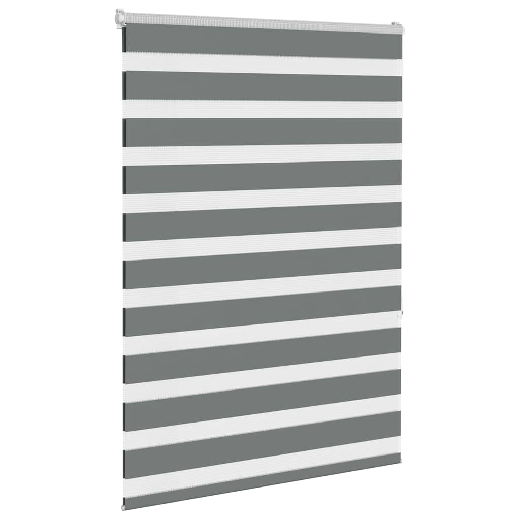 Vidaxl Zebra Roller Blind 115x150 CM Fabric Ancho 110.9 cm de color gris oscuro