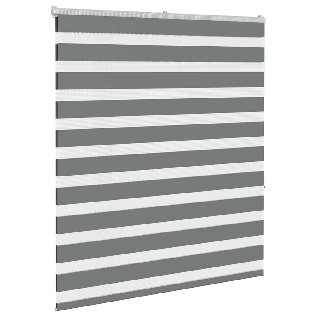 Vidaxx estor enrollable cebra 130x150 cm ancho de tela 125,9 cm gris oscuro