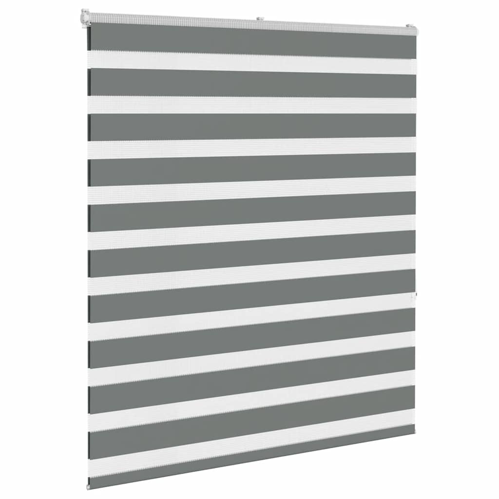 VidaXL estor enrollable cebra 135x150 cm ancho de tela 130,9 cm gris oscuro