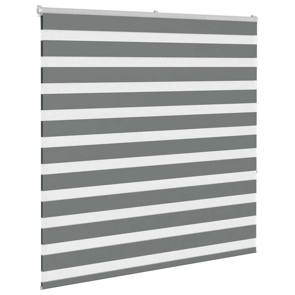 Tenda a rullo VidaXL zebrata 140x150 cm larghezza tessuto 135,9 cm grigio scuro