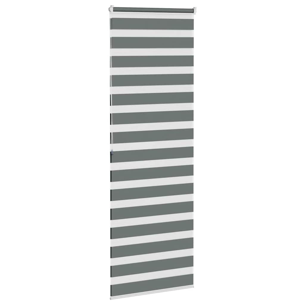 Vidaxl Zebra Roller Blind 80x200 cm de ancho de polvo de 75.9 cm de gris oscuro