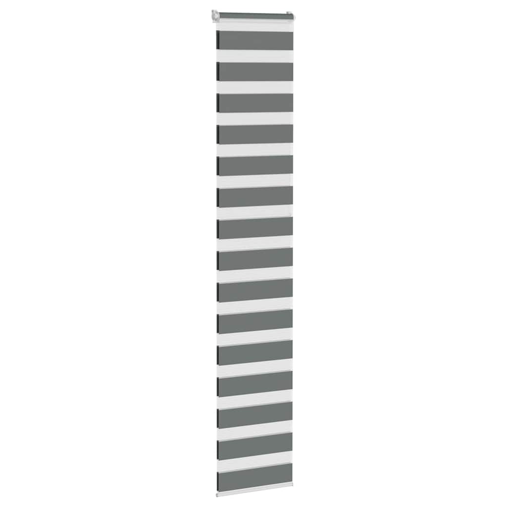 Tenda a rullo VidaXL zebrata 45x230 cm larghezza tessuto 40,9 cm grigio scuro
