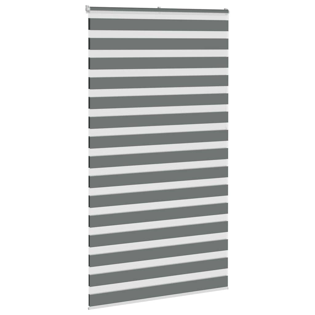 VidaXL estor enrollable cebra 130x230 cm ancho de tela 125,9 cm gris oscuro