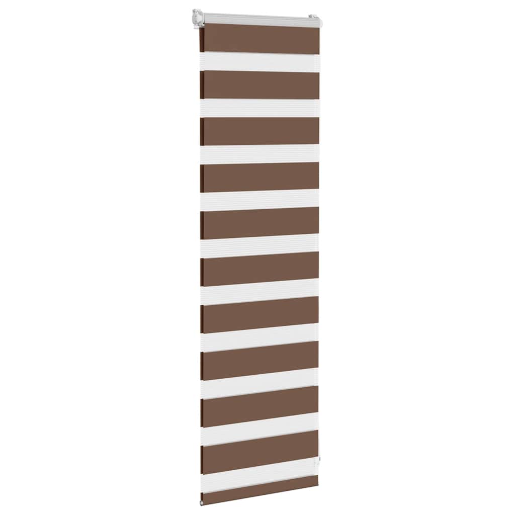 Vidaxl zebra rullo cieco 50x100 cm Larghezza polvere 45,9 cm in poliestere marrone