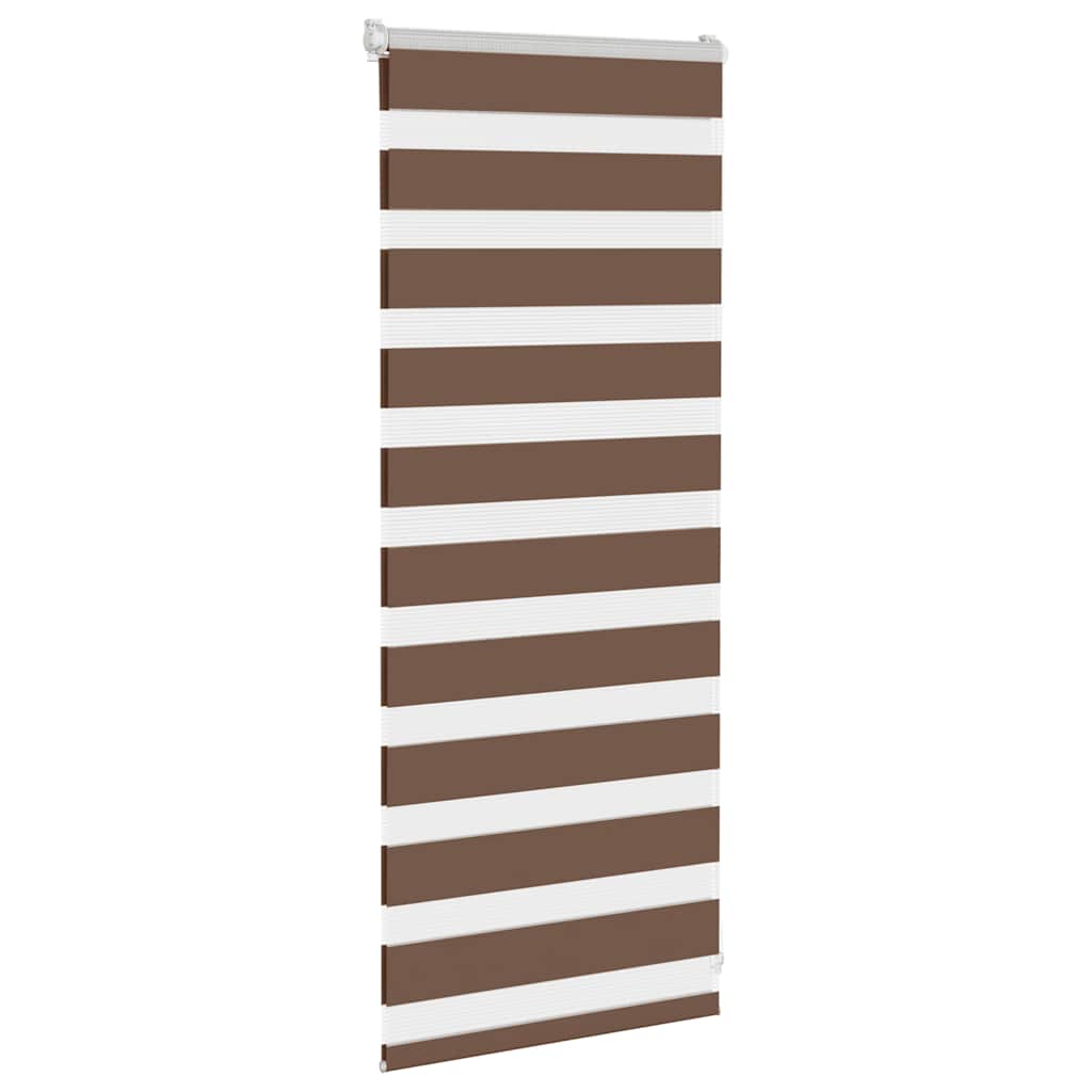 Vidaxl Zebra Roller Blind 55x100 cm de ancho de tela 50.9 cm de poliéster marrón