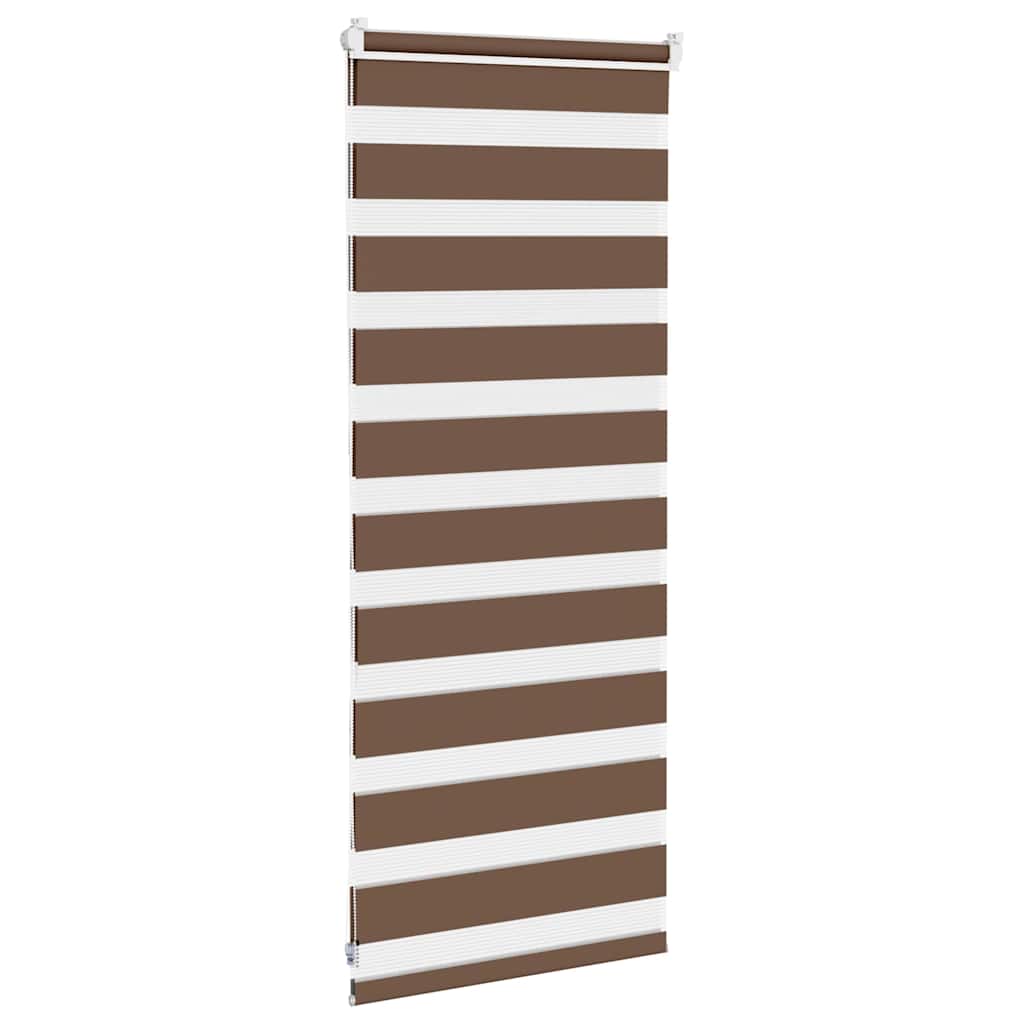 Vidaxl Zebra Roller Blind 60x100 cm ancho de polvo de 55.9 cm de poliéster marrón