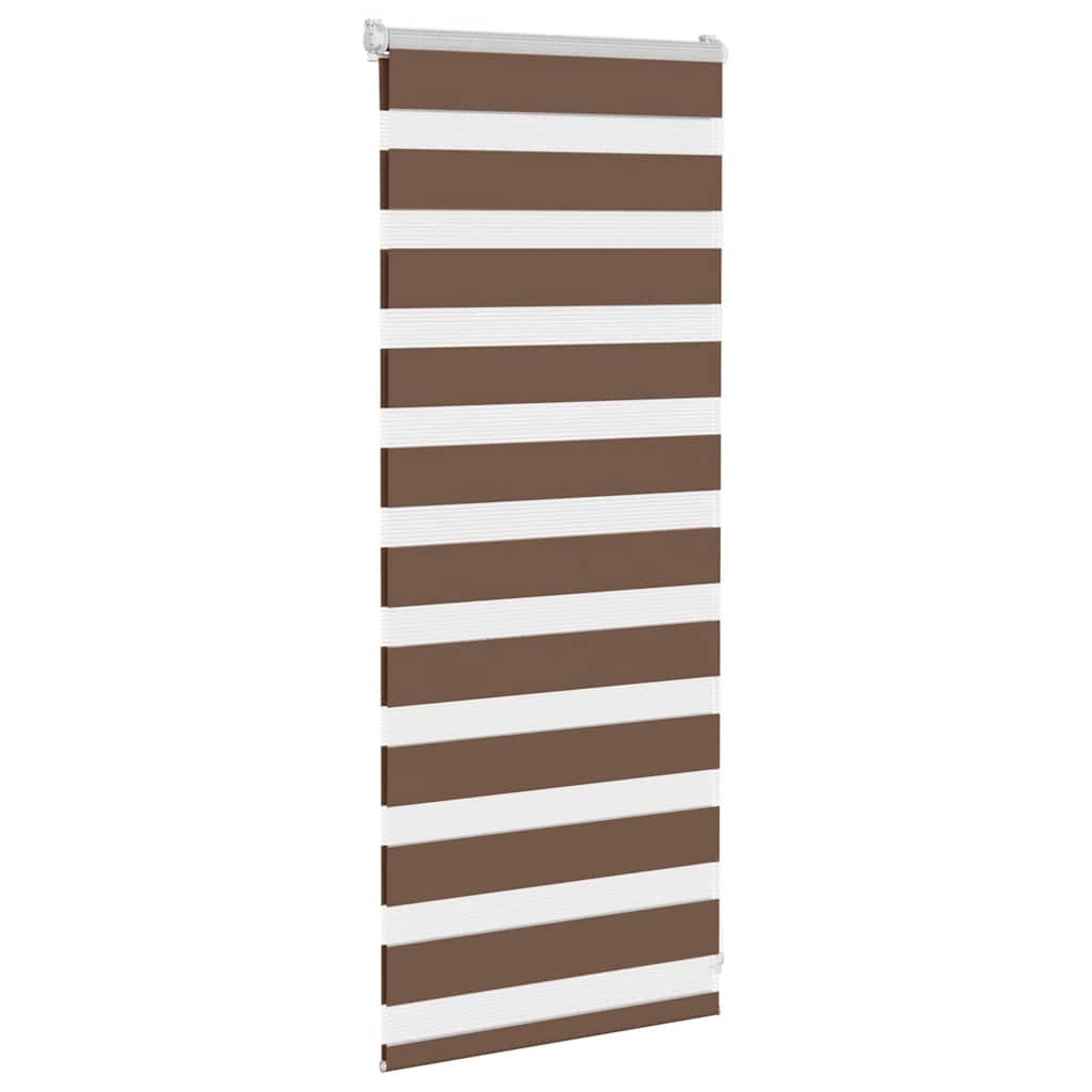 Vidaxl Zebra Roller Blind 65x100 cm Ancho de tela de 60,9 cm de poliéster marrón