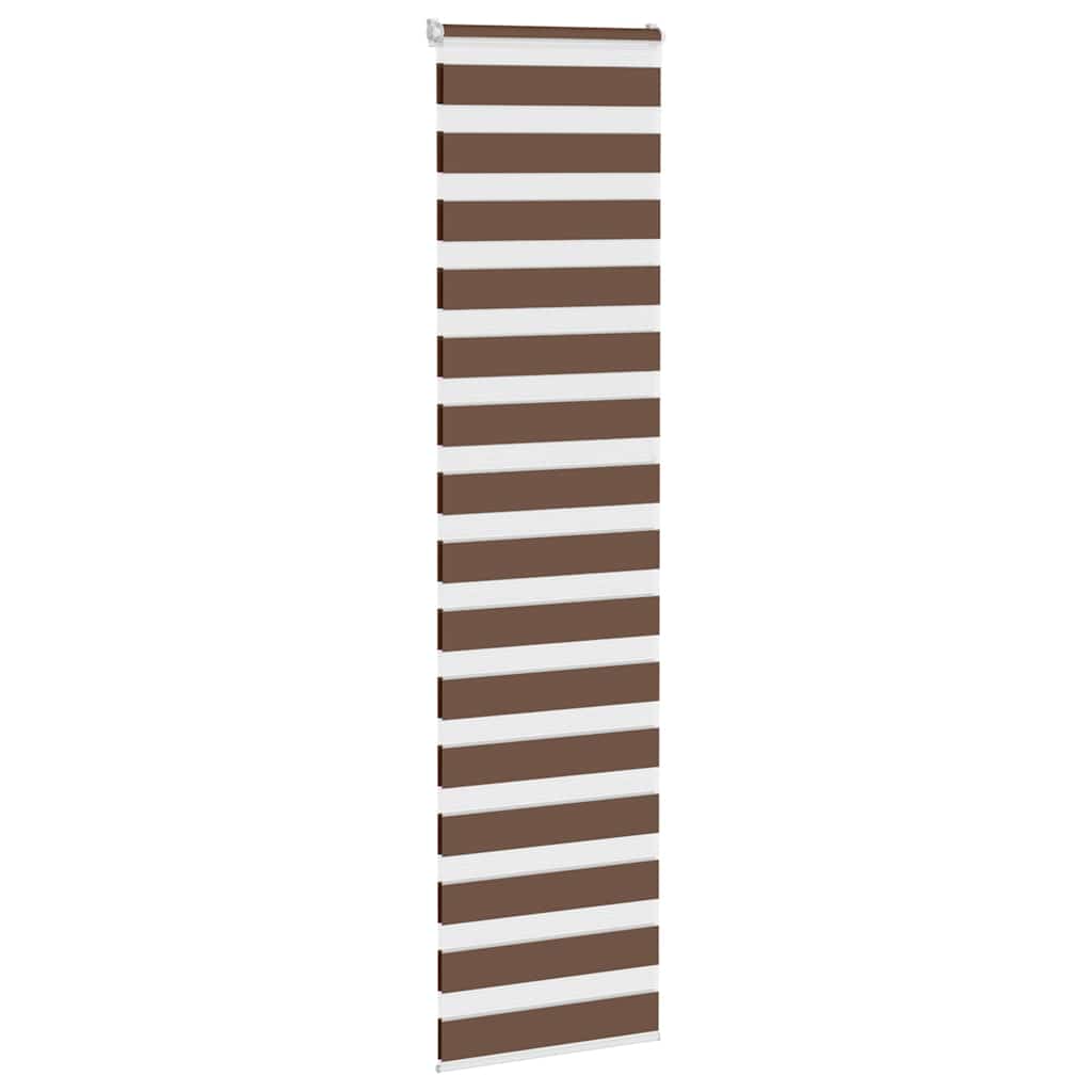 Vidaxl zebra rullo cieco 65x200 cm Larghezza polvere 60,9 cm in poliestere marrone