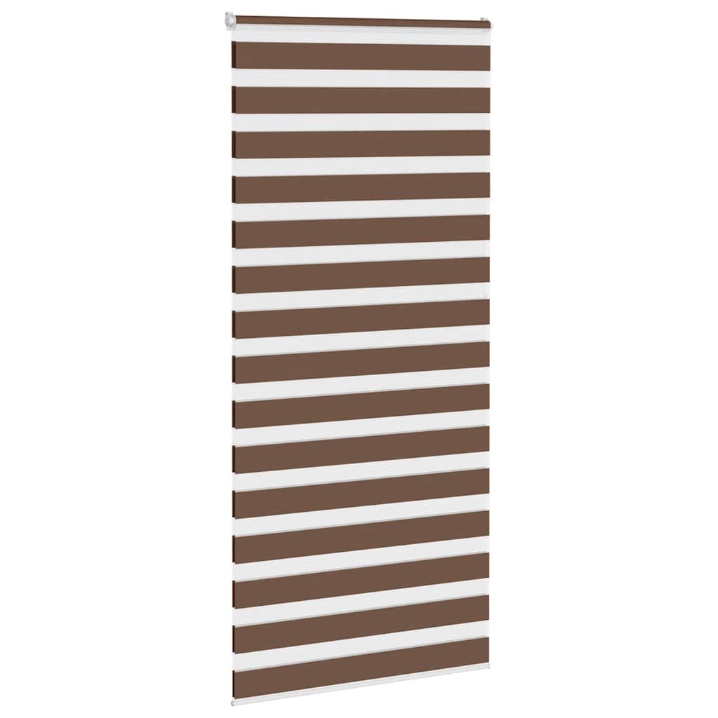 Vidaxl Zebra Roller Blind 100x200 cm ancho de polvo 95.9 cm de poliéster marrón