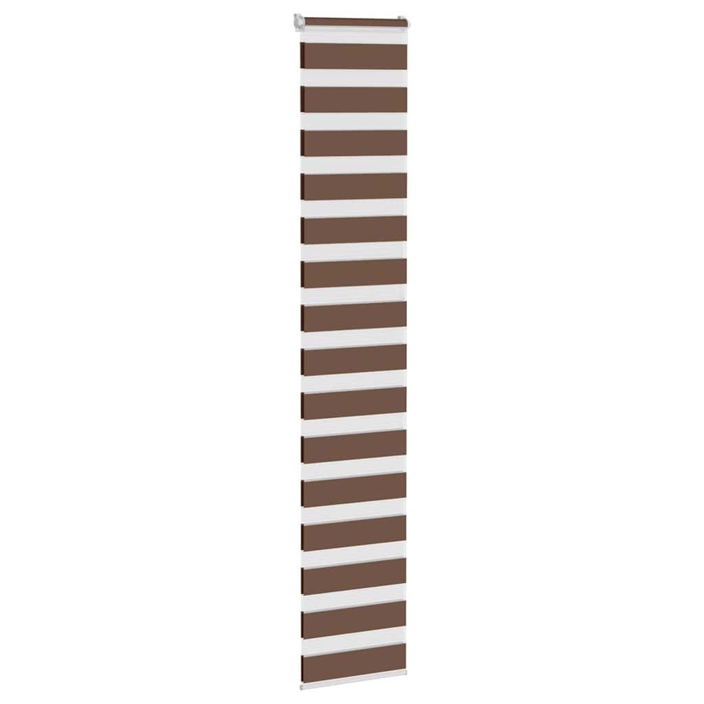 Vidaxl zebra rullo cieco 50x230 cm Larghezza in tessuto 45,9 cm in poliestere marrone