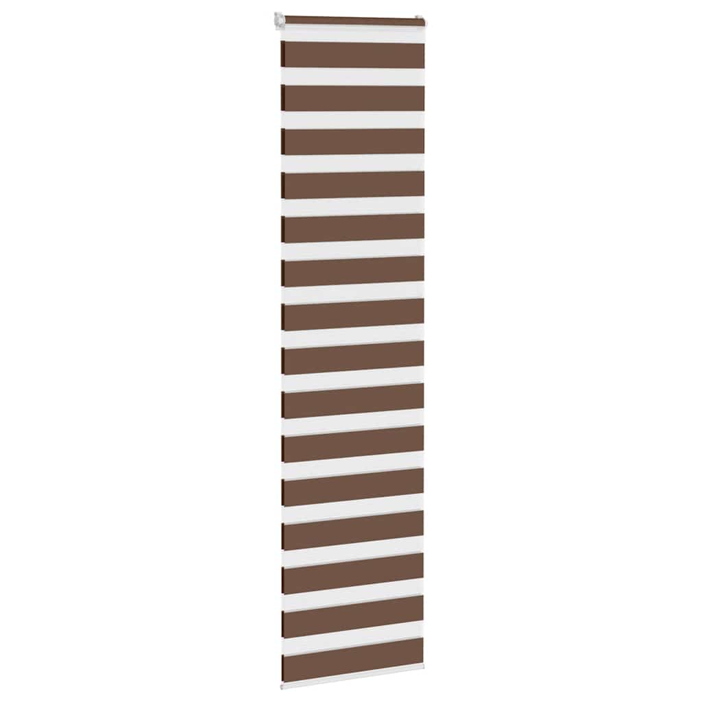Vidaxl zebra rullo cieco 55x230 cm Larghezza tessuto 50,9 cm in poliestere marrone