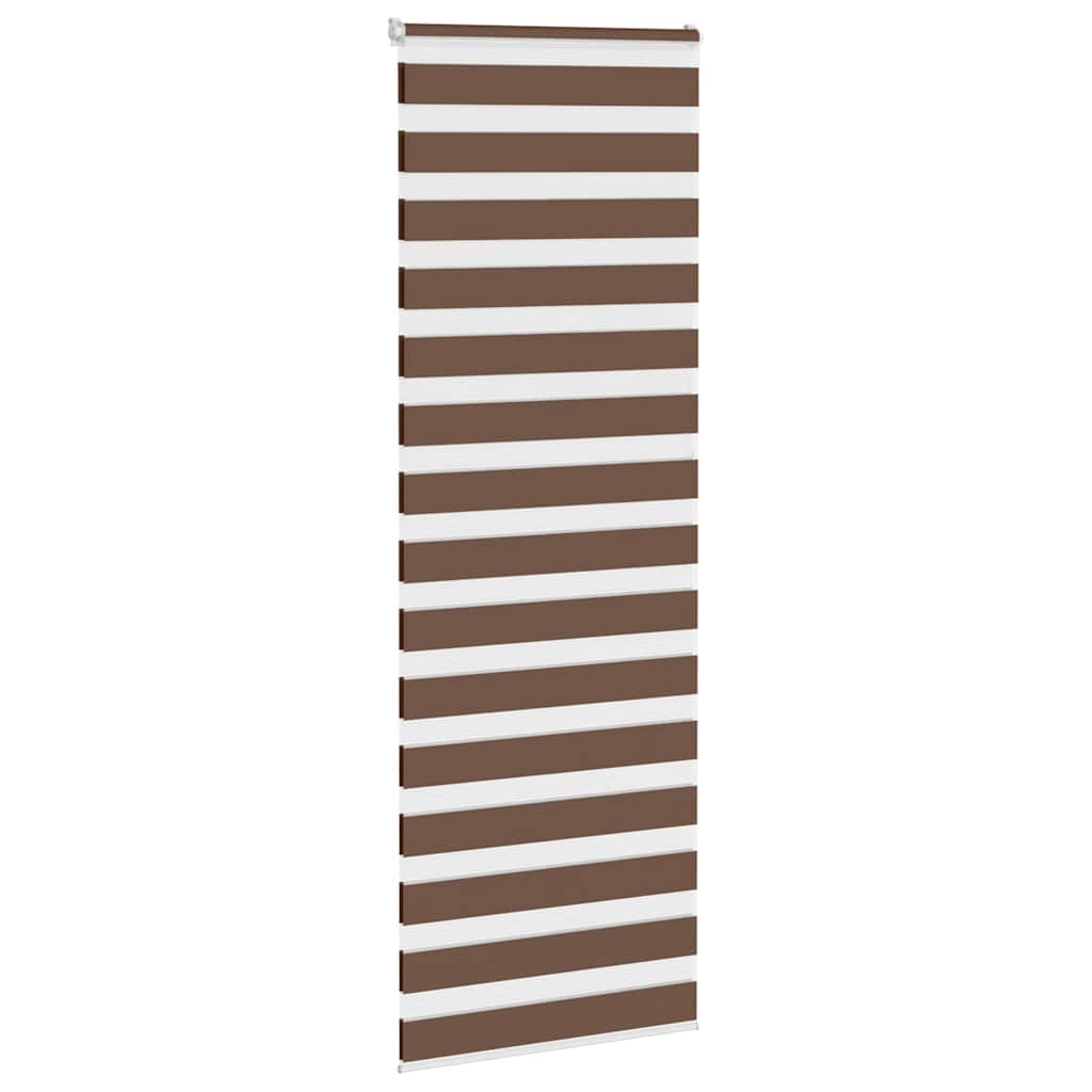 Vidaxl Zebra Roller Blind 70x230 cm de ancho de polvo de 65.9 cm de poliéster marrón