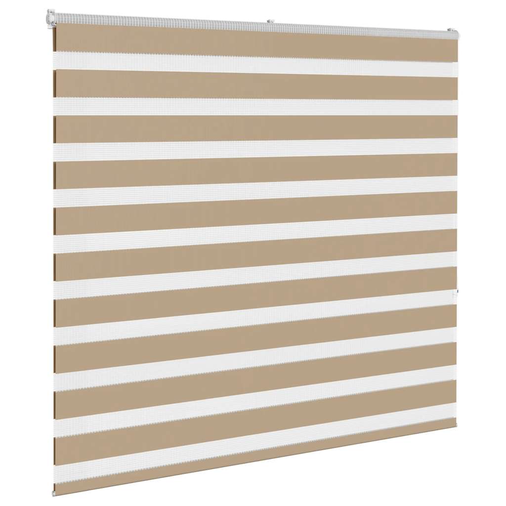 VidaXL estor cebra 165x150 cm tela ancho 160,9 cm poliéster marrón arena