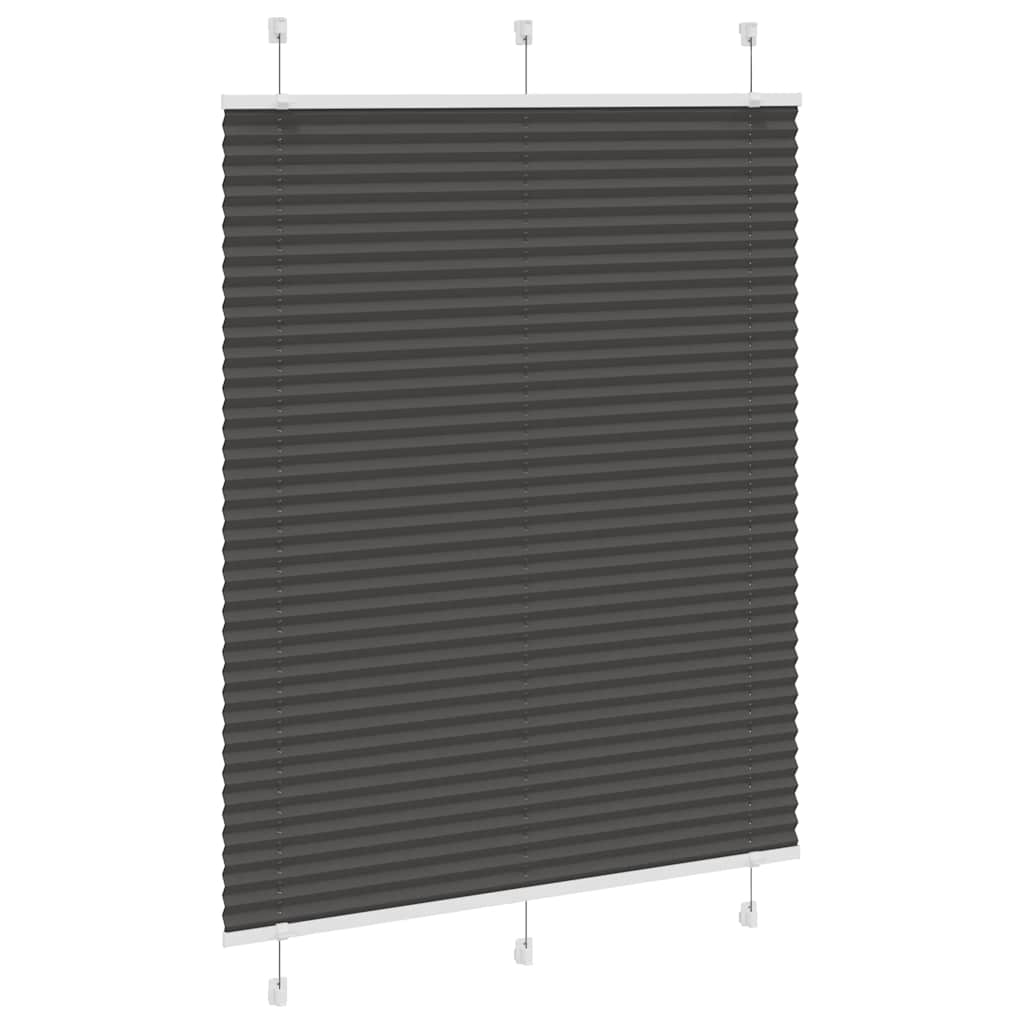 Vidaxx estor enrollable plisado 105x100cm ancho de tela 104,4cm poliéster negro