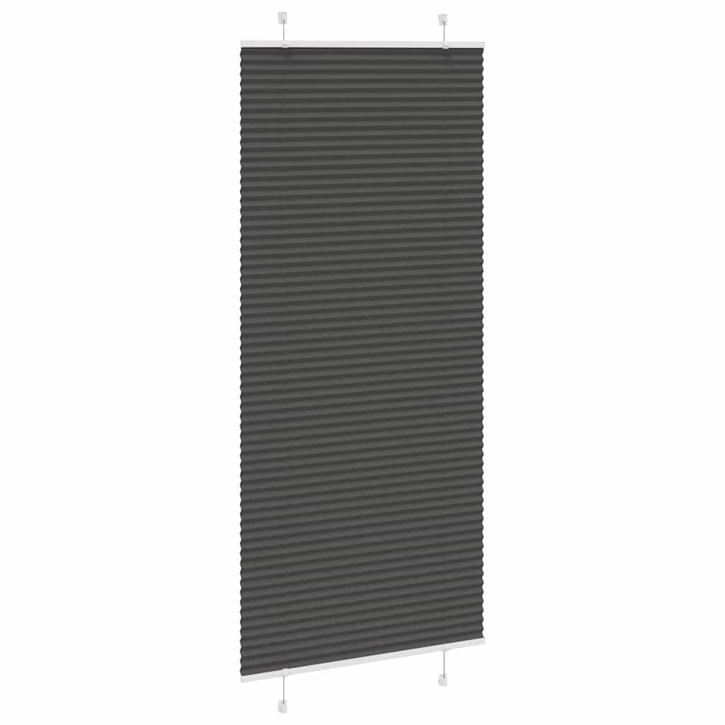 Vidaxx estor enrollable plisado 85x200 cm ancho de tela 84,4 cm poliéster negro