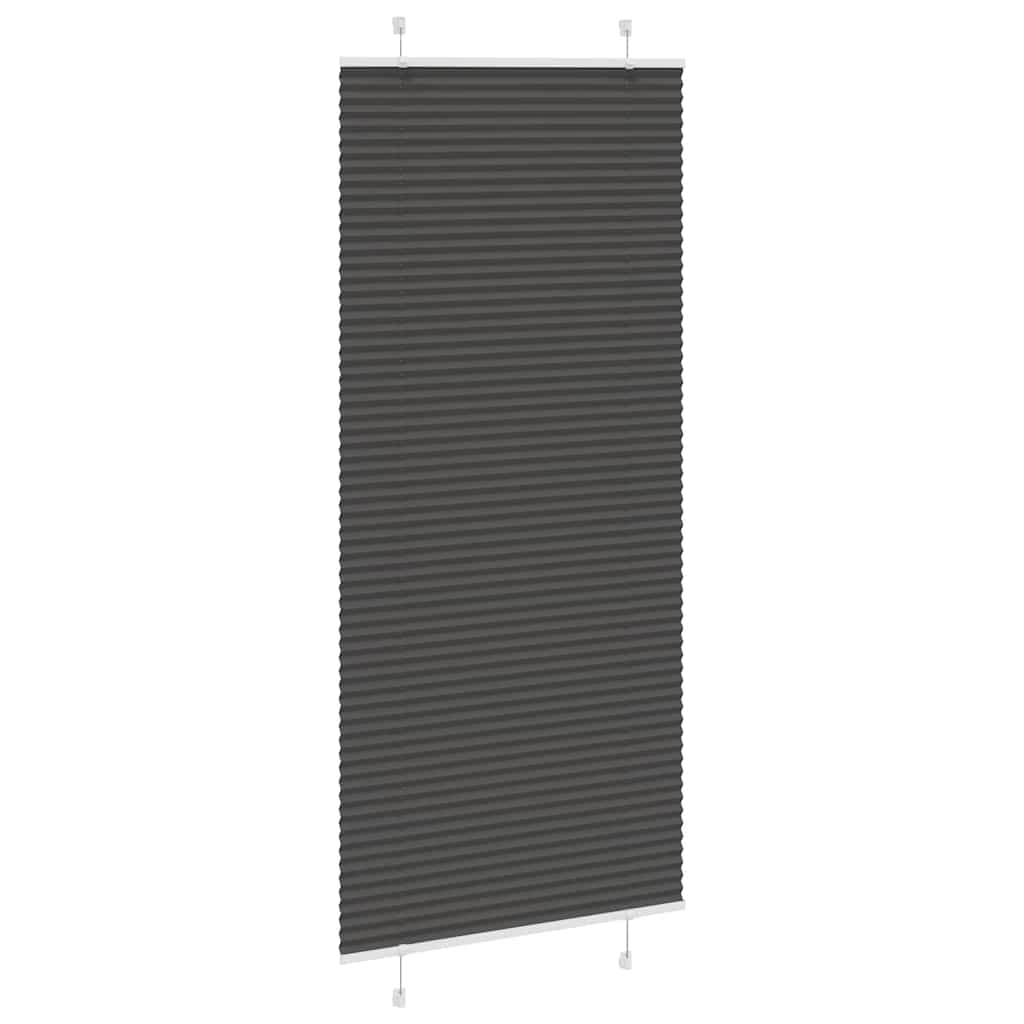 Vidaxx estor enrollable plisado 100x200 cm ancho de tela 99,4 cm poliéster negro