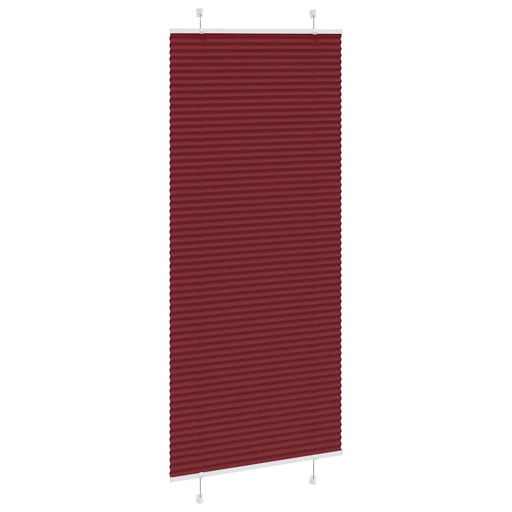 Vidaxl plissé rolgordijn 90x200 cm stofbreedte 89,4 cm bordeauxrood